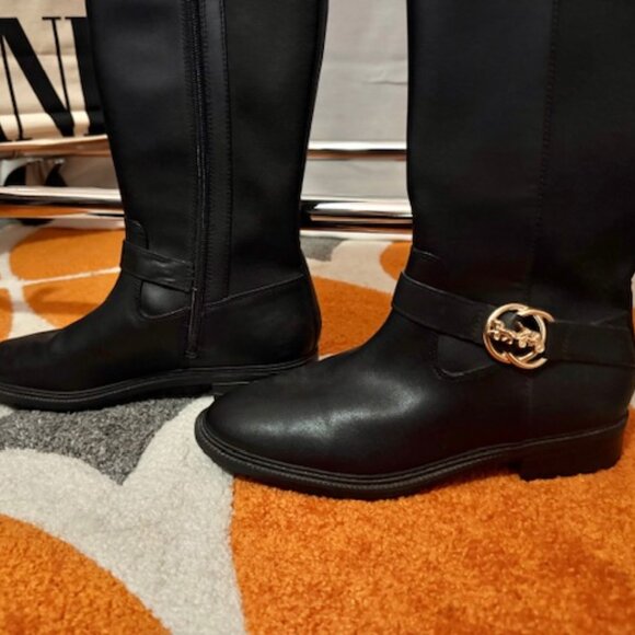 Coach Black Riding Boots 7.5W - Picture 2 of 4